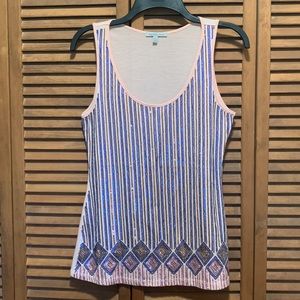 Gently used “Light Pink” Sleeveless Sequin M Charlotte Russe Tank Top